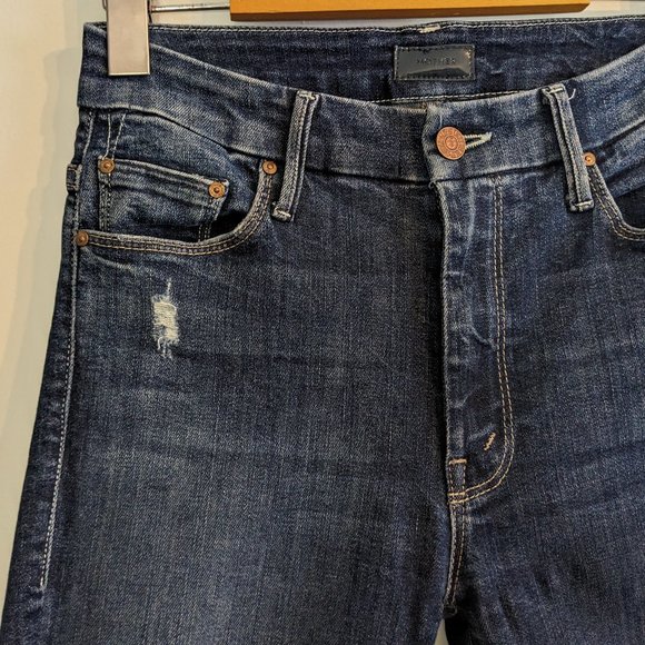 MOTHER High Waisted Looker Ankle Fray Jeans, Cat Attack, Size 25 - Picture 4 of 16